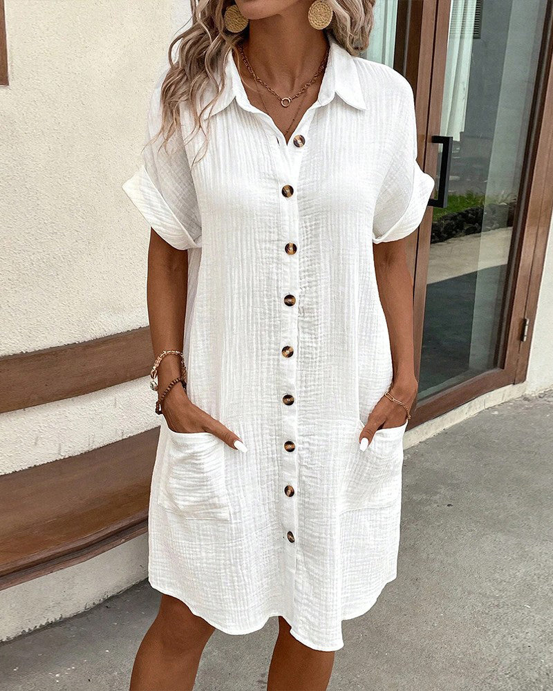 Women's Collared Mini Summer Dress - Vonnera
