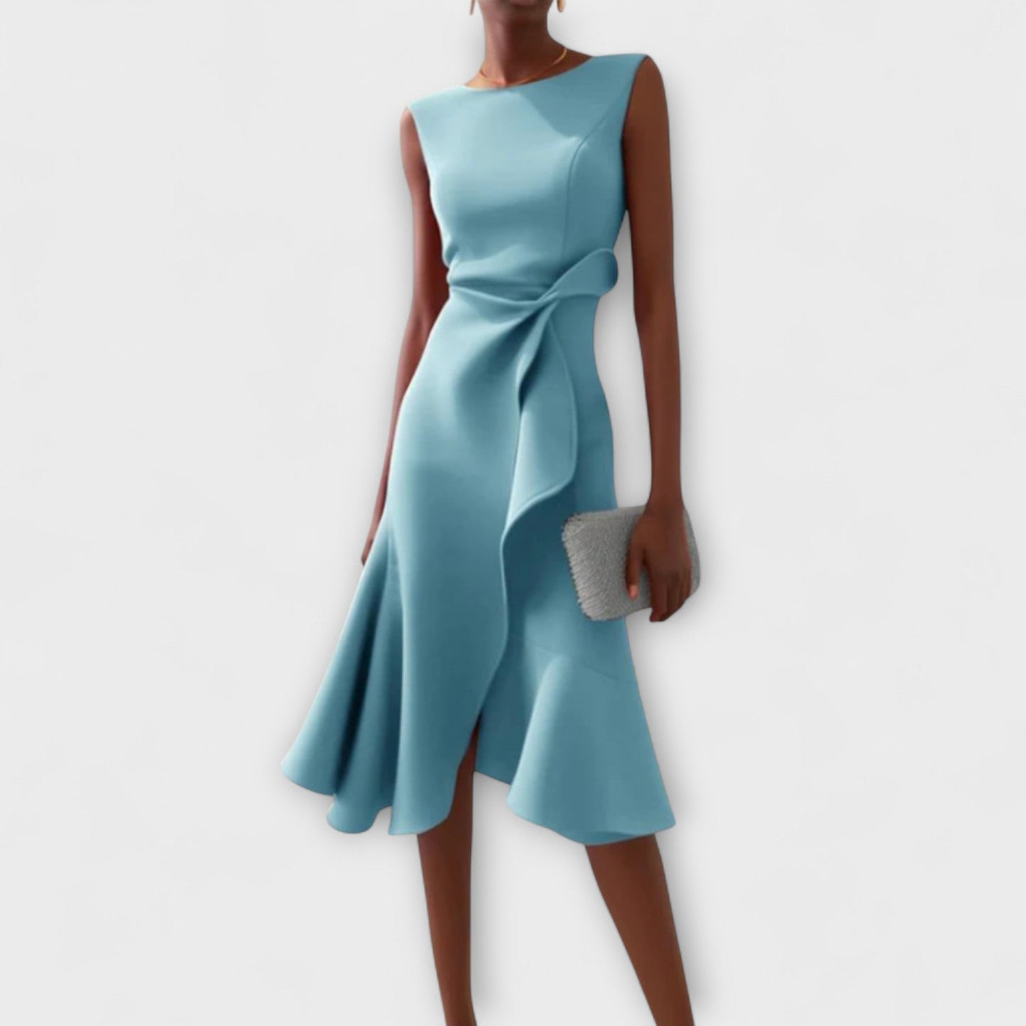 Image of Delilah | Women's Sleeveless Wrap Midi Dress