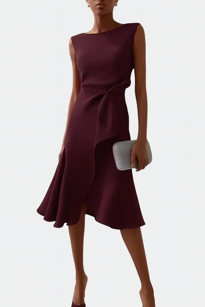 Image of Delilah | Women's Sleeveless Wrap Midi Dress