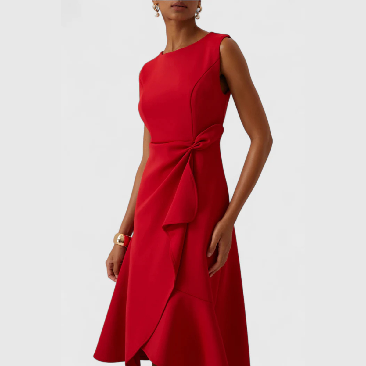Image of Delilah | Women's Sleeveless Wrap Midi Dress
