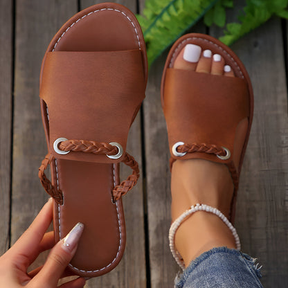 Piper | Women's Woven Slip-On Buckle Sandals