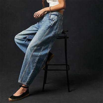 Barrel | Women's High Waist Barrel Leg Jeans Relaxed Fit Denim