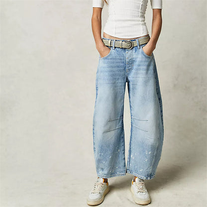 Barrel | Women's High Waist Barrel Leg Jeans Relaxed Fit Denim