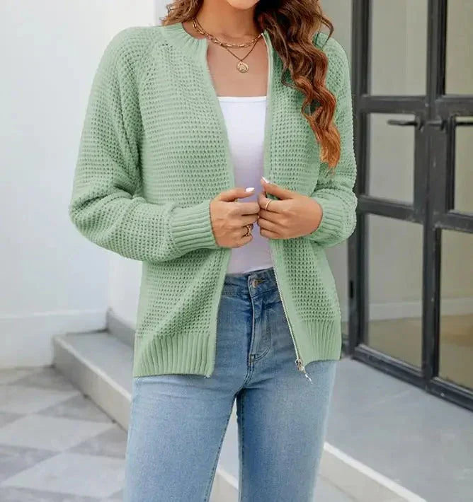 Women's Casual Zip-Up Cardigan