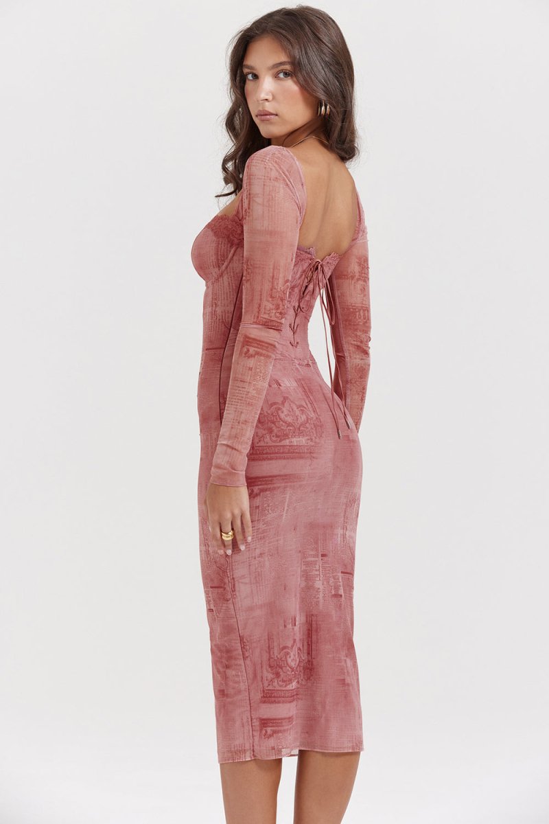 Image of Destiny | Women's Long Sleeve Bodycon Midi Dress