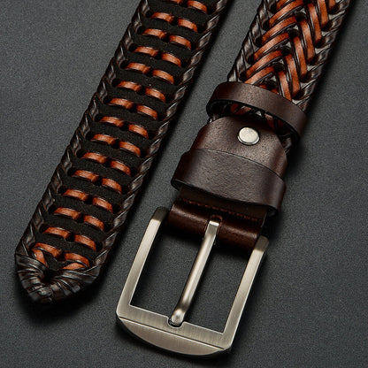 Braided Genuine Leather Belt