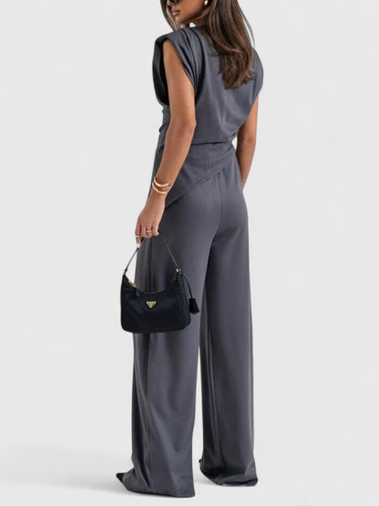 Women's Wide Leg Pants Two-Piece Set