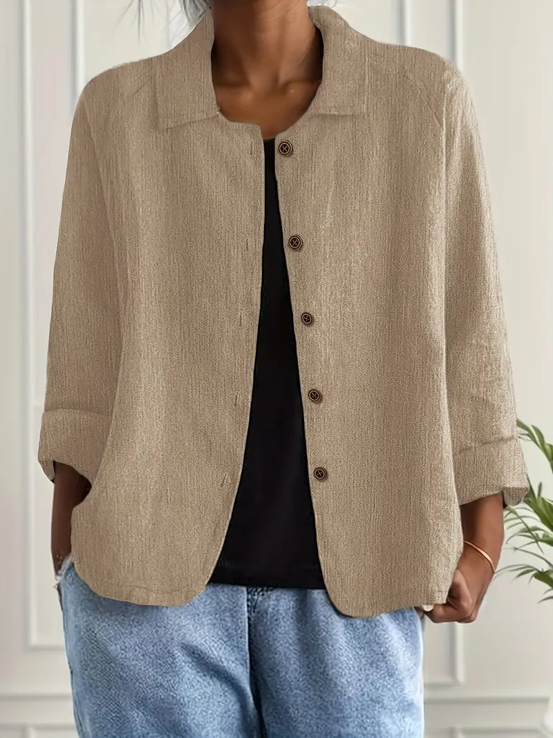 Women's Button-Front Casual Blouse