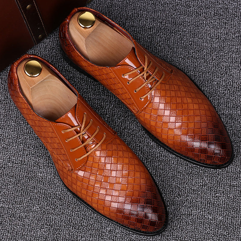 Men Leather Lace-Up Shoes - Vonnera