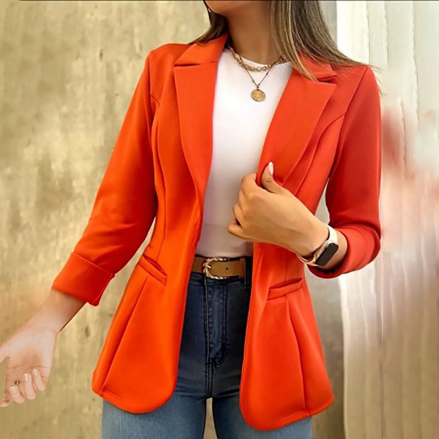 Women's Fitted Peplum Blazer Jacket - Vonnera