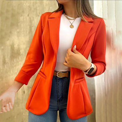 Women's Fitted Peplum Blazer Jacket - Vonnera