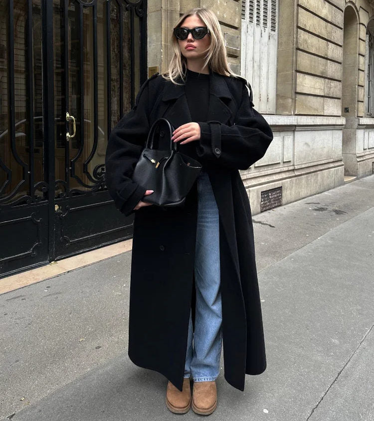 Women's Long Oversized Trench Coat - Vonnera