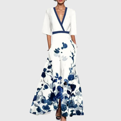 Women's V-Neck Maxi Wrap Dress