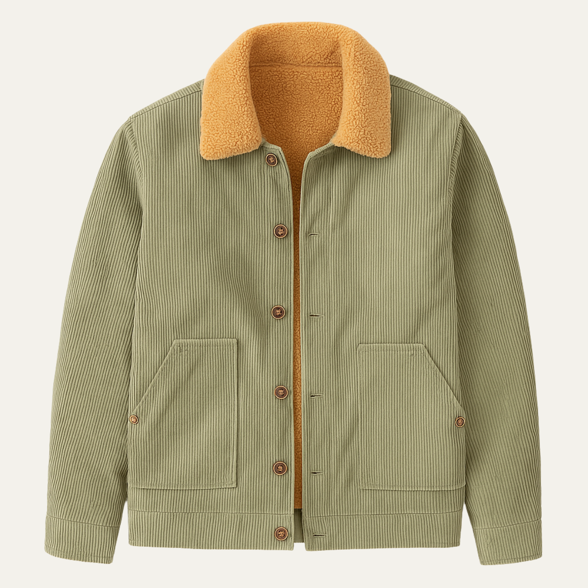 Men's Corduroy Sherpa Jacket Warm Winter - Vonnera
