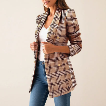 Women's Double Breasted Blazer Longline Wool Black