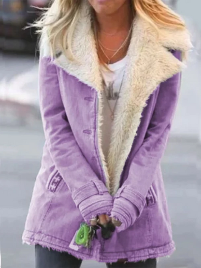 Women's Winter Jacket Soft Lining Turn Down Collar