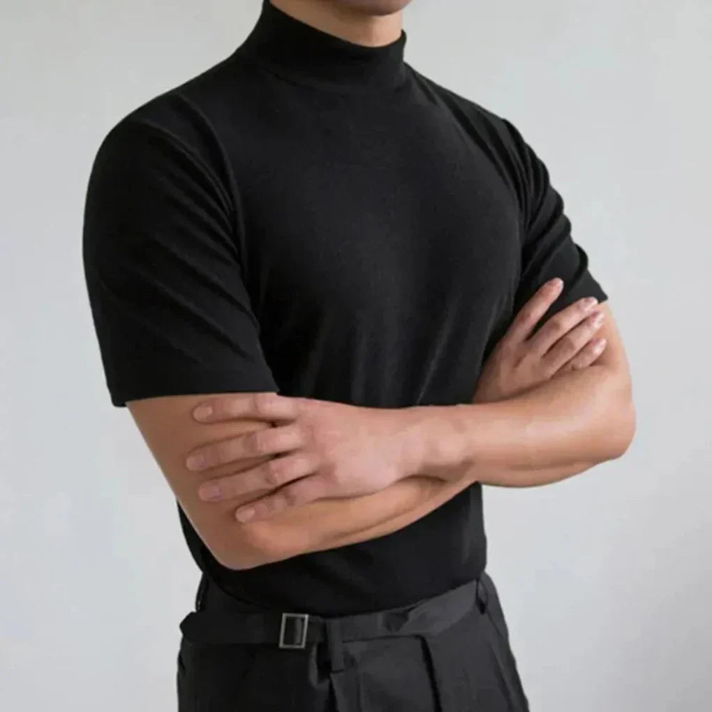 Men's High Collar Tee Shirt - Vonnera