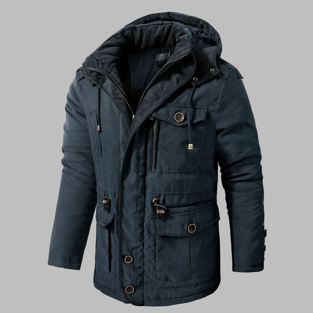 Men's Multi-Pocket Winter Parka Jacket - Vonnera