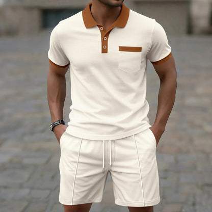 Men's Cotton Polo Shirt And Shorts Set