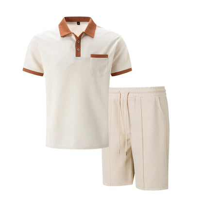 Men's Cotton Polo Shirt And Shorts Set