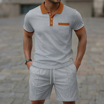 Men's Cotton Polo Shirt And Shorts Set