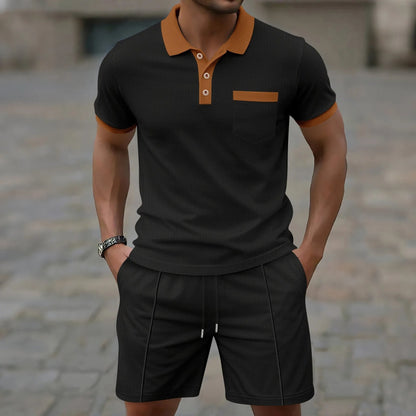 Men's Cotton Polo Shirt And Shorts Set