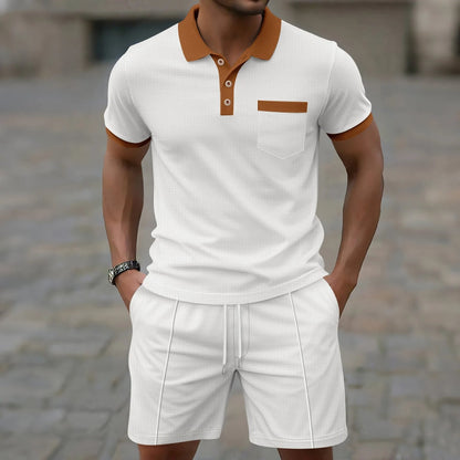 Men's Cotton Polo Shirt And Shorts Set