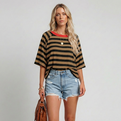 Women's Crewneck Striped Colorblock - Vonnera
