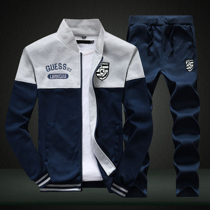 Men's Baseball Tracksuit White Blue