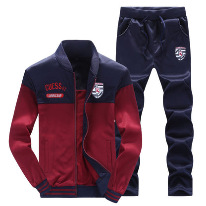 Men's Baseball Tracksuit White Blue