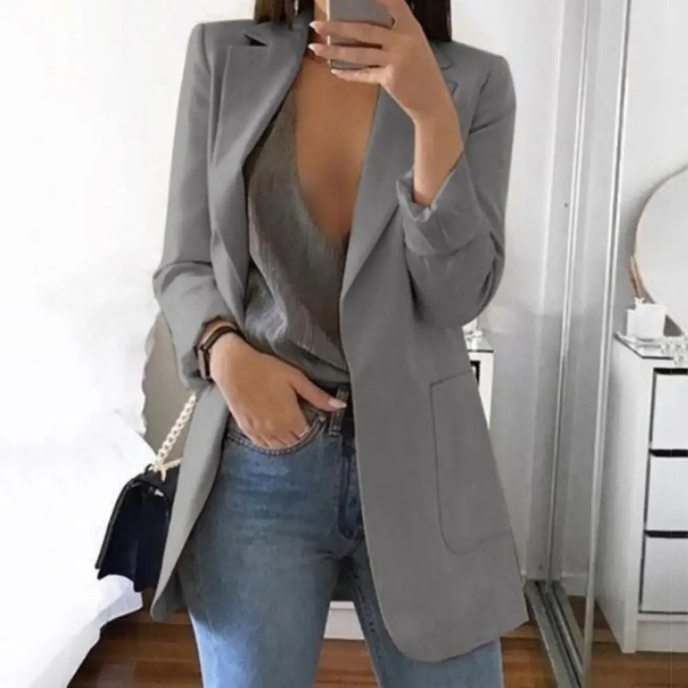 Women's Classic Blazer Sophisticated Wool Black