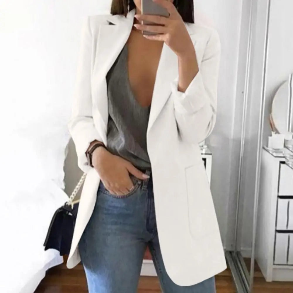 Women's Classic Blazer Sophisticated Wool Black