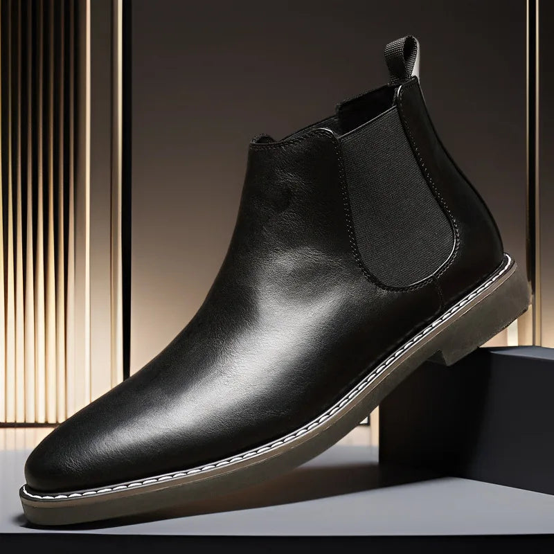 Men's Leather Chelsea Boots Comfortable Brown