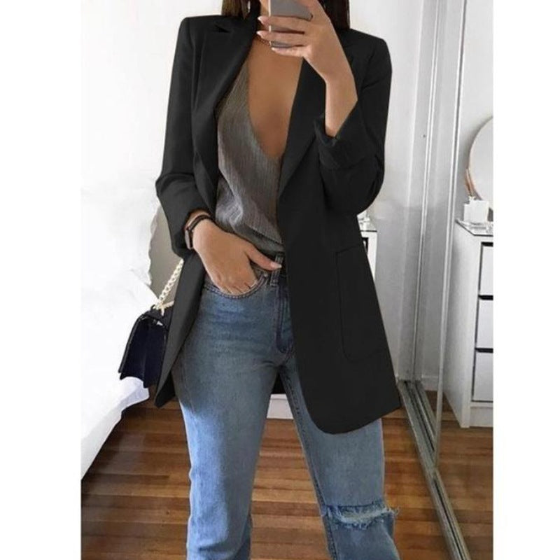 Women's Classic Blazer Sophisticated Wool Black