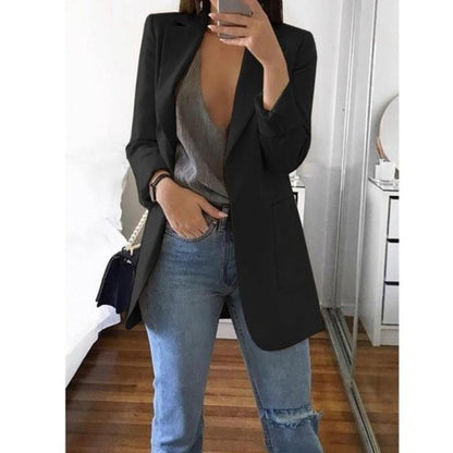 Women's Classic Blazer Sophisticated Wool Black