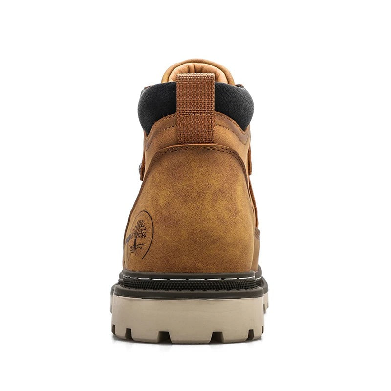Men's Ankle Boots Durable Leather Waterproof Brown