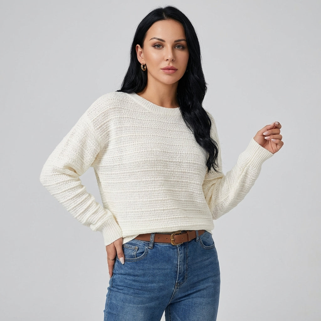 Women's Pullover Sweater Bow Back Design - Vonnera