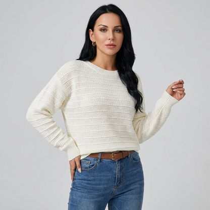 Women's Pullover Sweater Bow Back Design - Vonnera