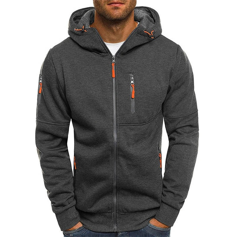 Men's Full Zip Hoodie Soft Polyester Secure Pockets - Vonnera