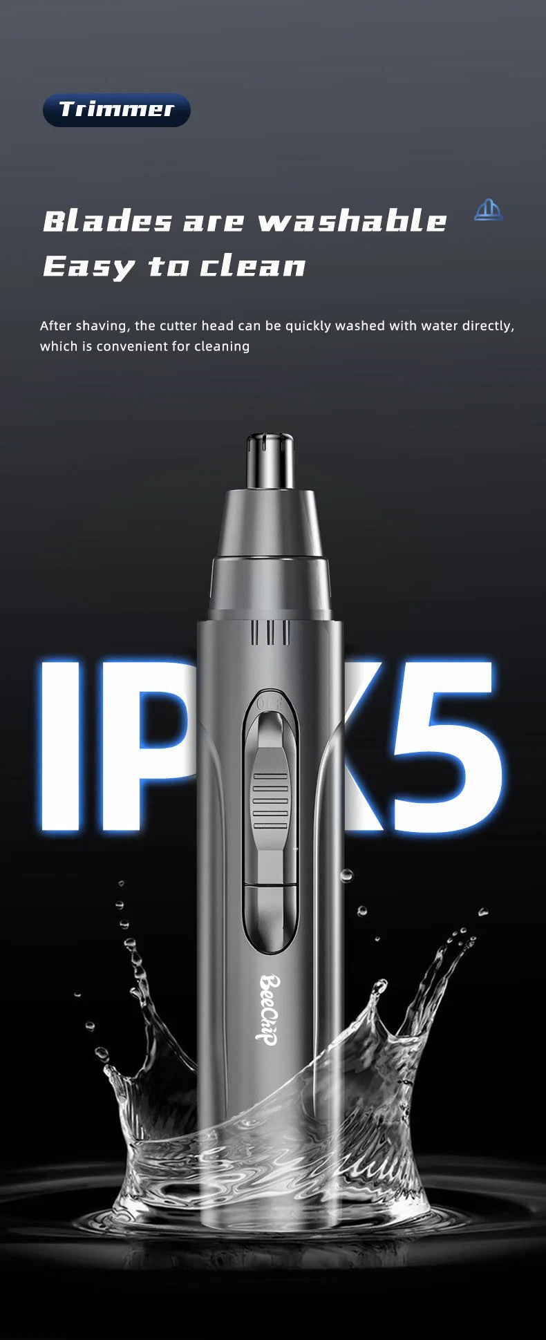Nose And Ear Hair Trimmer Gentle Precision Trimming