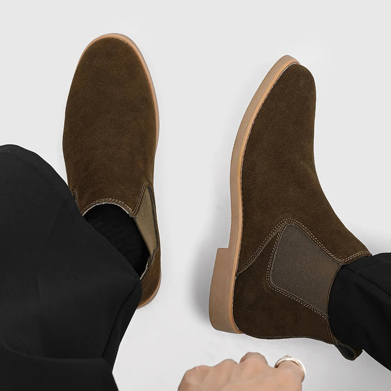 Men's Suede Chelsea Ankle Boots
