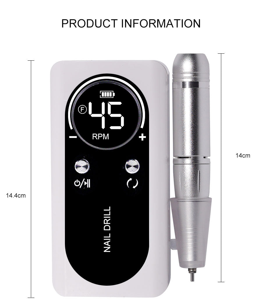 Rechargeable Electric Nail Drill 45000RPM