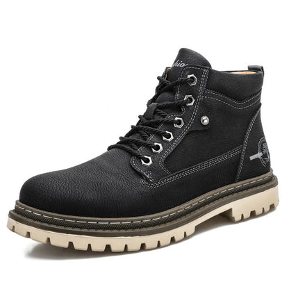 Men's Ankle Boots Durable Leather Waterproof Brown
