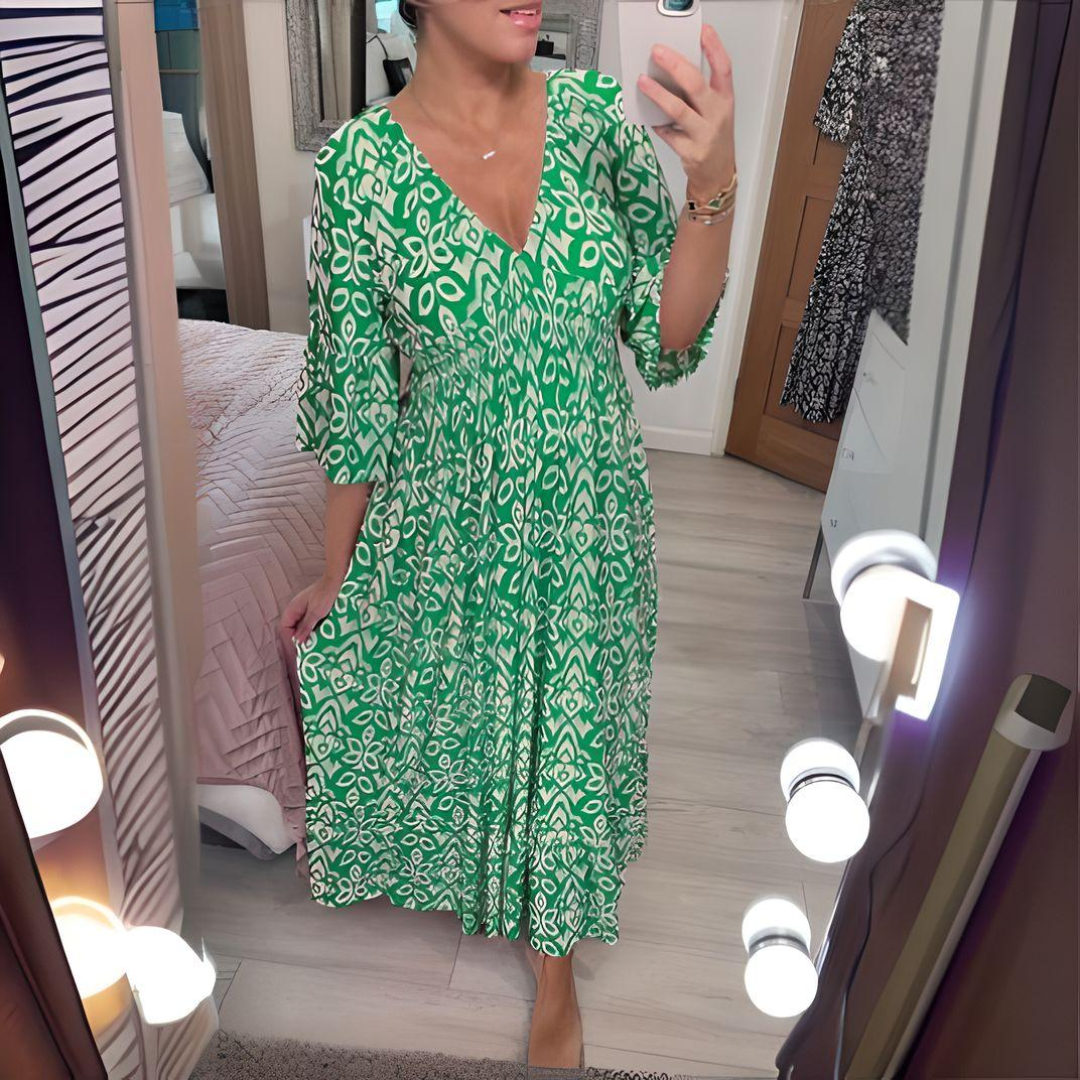 Women's Boho Printed Maxi Dress Casual
