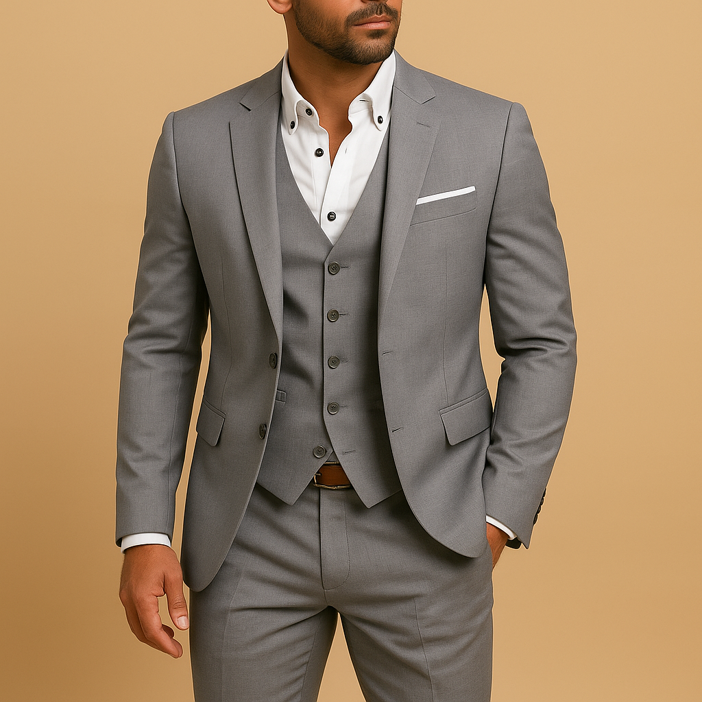 Men's Slim Fit Three-Piece Suit Blazer Pants - Vonnera