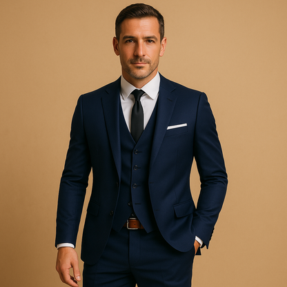Men's Slim Fit Three-Piece Suit Blazer Pants