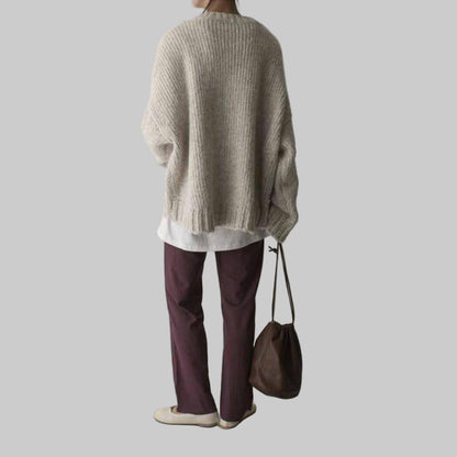 Women's Oversized Ivory Sweater Relaxed Fit