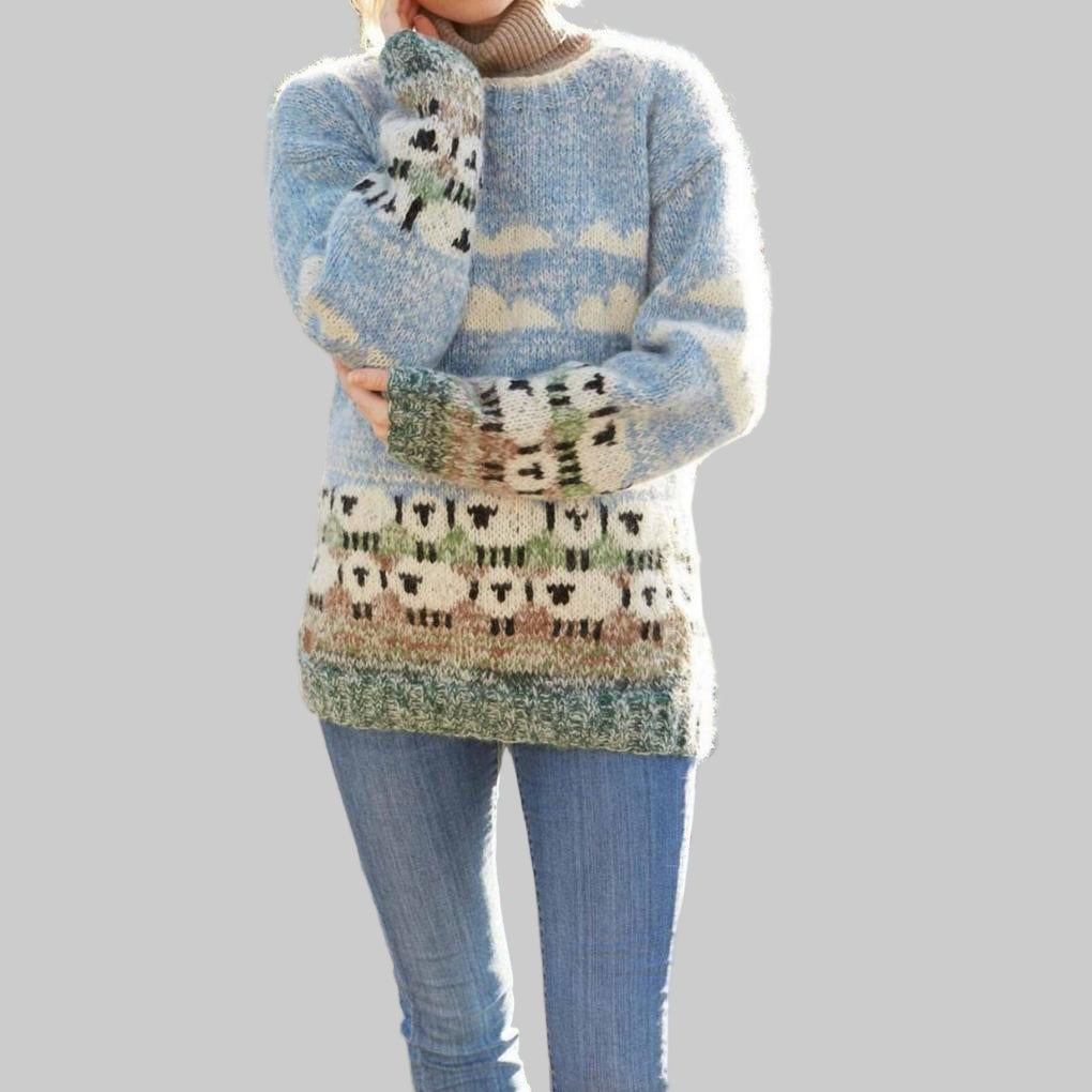 Women's Knit Sweater Sheep Wool Winter White - Vonnera
