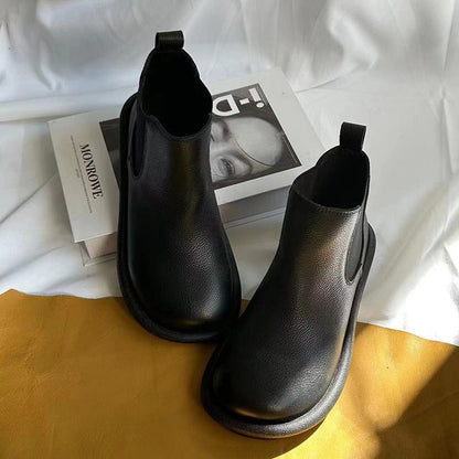 Women's Slip-On Boots Comfortable Leather Black