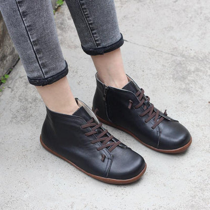 Women's Flat Boots Side Zipper